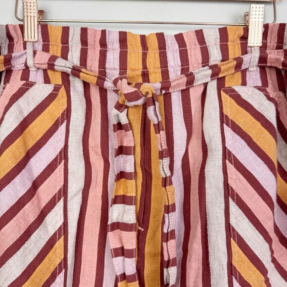 BY ANTHROPOLOGIE | NEW Belted Vertical Stripe Pull On Shorts Women’s Size XL - Picture 5 of 10